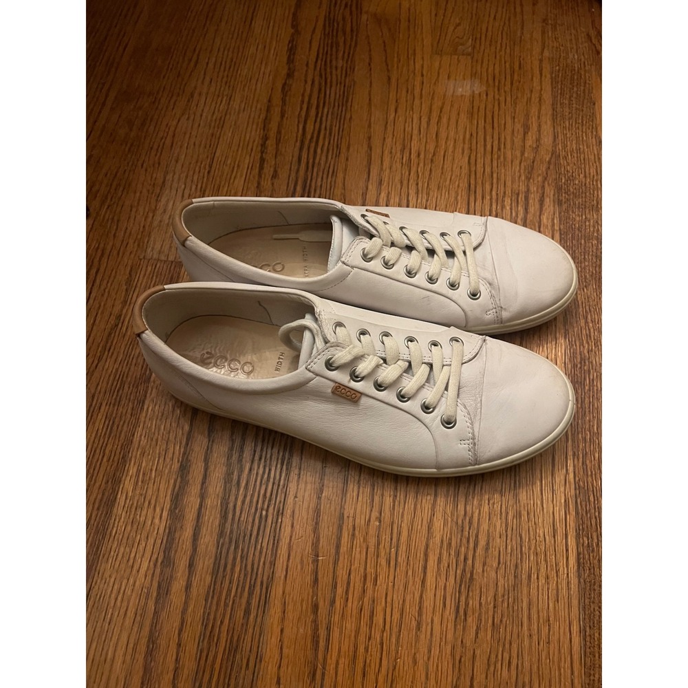 ECCO Soft 7 Mens White Leather Lace Up Sneakers 43000301007 Size 42 US 11